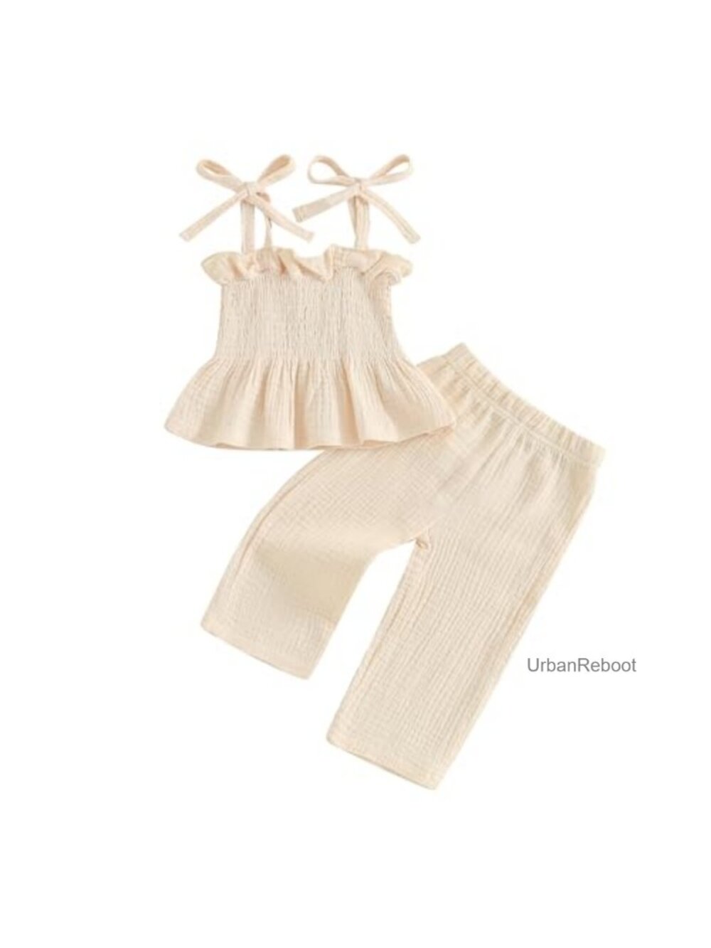 Infant Toddler Girls Cotton Linen Camisole Pants Set Summer Outfit